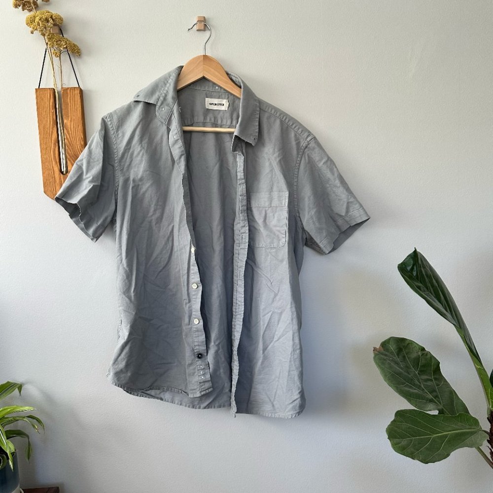 Grey/Blue Short Sleeved Taylor Stitch Button Down